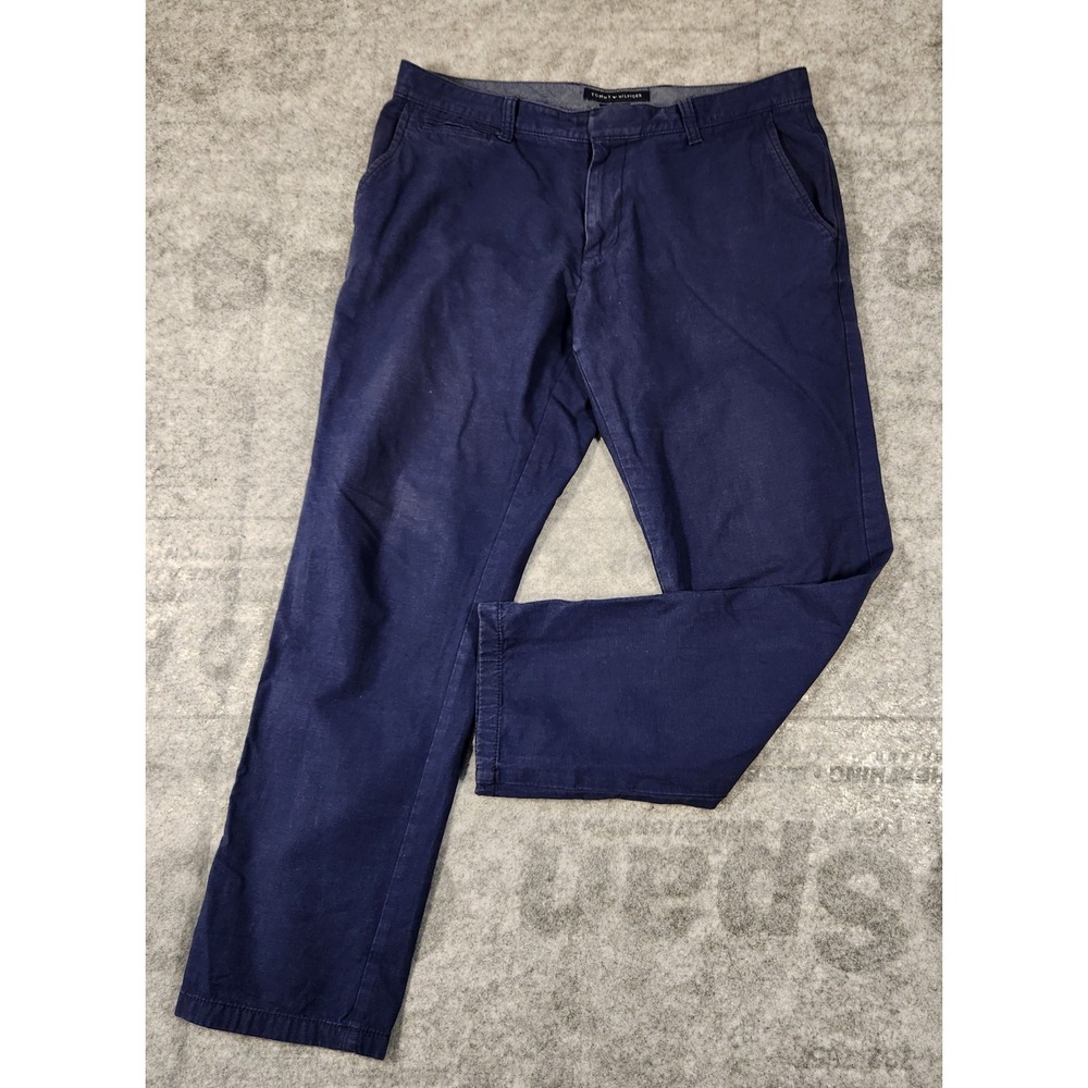 Tommy Hilfiger Pants Men's 34x28‎ Blue Slim Fit Chino Low Rise